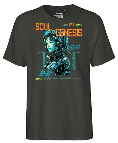 Soul Genesis-Abyssal Memory Edition - Cyberpunk, Sci-Fi, Soul Genesis, Bio Interface, Futuristic Fashion, Nature Tech, Posthuman, Interface Style, Hacker Vibe, Neural Wear, Urban Mystic, Digital Rebellion, Techwear, System Override, Conscious Style, Alternative Fashion, Dystopian Mood, Cyber Soul, Future Aesthetic, Soft Resistance - Fairtrade T-Shirt