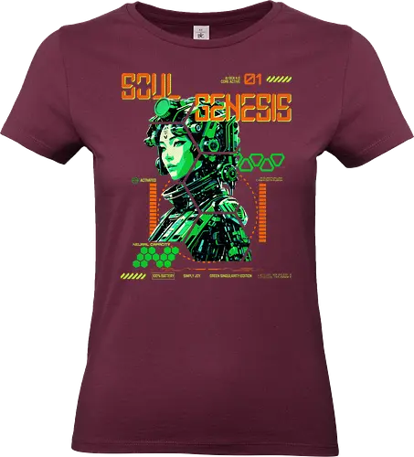 Soul Genesis - Green Singularity Edition - Cyberpunk, Sci-Fi, Soul Genesis, Green Singularity, Futuristic Fashion, Techwear, Posthuman Style, Neural Shift, Digital Awakening, System Reboot, Conscious Rebellion, Futurewear, Cyber Aesthetic, AI Culture, Glitch Art, Soft Resistance, Urban Cyberstyle, Mind Hack, Alternative Mode, Signal Disruptor - Standard T-Shirt (Women)