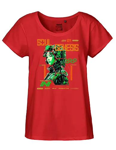 Soul Genesis - Green Singularity Edition - Cyberpunk, Sci-Fi, Soul Genesis, Green Singularity, Futuristic Fashion, Techwear, Posthuman Style, Neural Shift, Digital Awakening, System Reboot, Conscious Rebellion, Futurewear, Cyber Aesthetic, AI Culture, Glitch Art, Soft Resistance, Urban Cyberstyle, Mind Hack, Alternative Mode, Signal Disruptor - Fairtrade Girl Shirt
