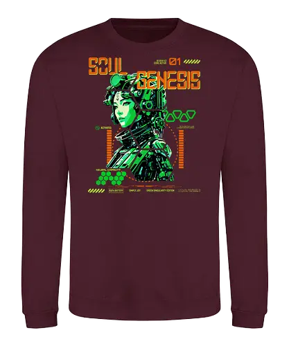 Soul Genesis - Green Singularity Edition - Cyberpunk, Sci-Fi, Soul Genesis, Green Singularity, Futuristic Fashion, Techwear, Posthuman Style, Neural Shift, Digital Awakening, System Reboot, Conscious Rebellion, Futurewear, Cyber Aesthetic, AI Culture, Glitch Art, Soft Resistance, Urban Cyberstyle, Mind Hack, Alternative Mode, Signal Disruptor - Sweatshirt