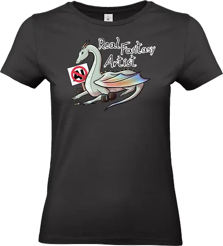 Anti AI Dragon - dragon, drache, kunst, künstler, art, artist, anti ki, anti ai - Standard T-Shirt (Women)