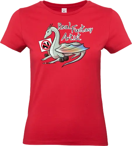Anti AI Dragon - dragon, drache, kunst, künstler, art, artist, anti ki, anti ai - Standard T-Shirt (Women)