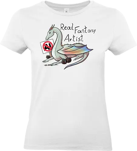 Anti AI Dragon - dragon, drache, kunst, künstler, art, artist, anti ki, anti ai - Standard T-Shirt (Women)