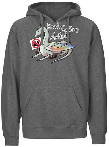 Anti AI Dragon - dragon, drache, kunst, künstler, art, artist, anti ki, anti ai - Fairtrade Hoodie