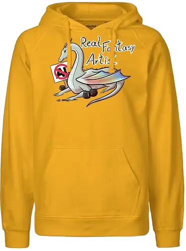 Anti AI Dragon - dragon, drache, kunst, künstler, art, artist, anti ki, anti ai - Fairtrade Hoodie