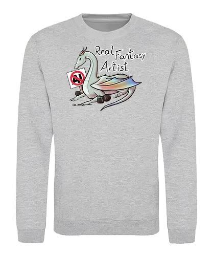 Anti AI Dragon - dragon, drache, kunst, künstler, art, artist, anti ki, anti ai - Sweatshirt