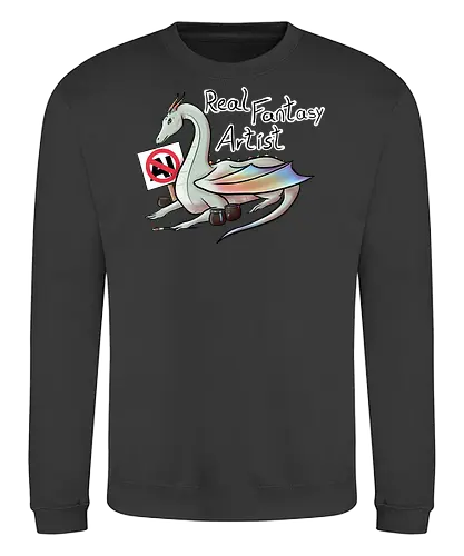 Anti AI Dragon - dragon, drache, kunst, künstler, art, artist, anti ki, anti ai - Sweatshirt