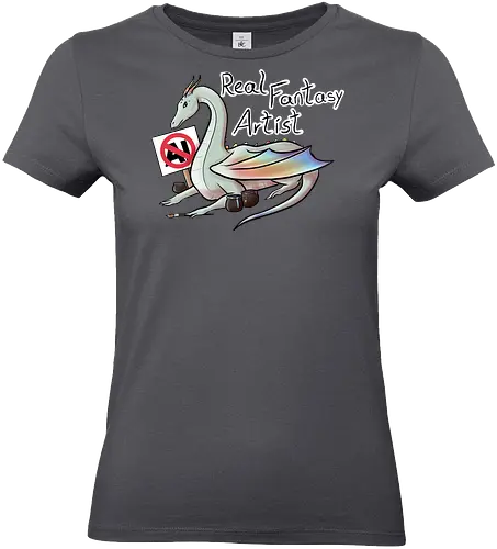 Anti AI Dragon - dragon, drache, kunst, künstler, art, artist, anti ki, anti ai - Standard T-Shirt (Women)