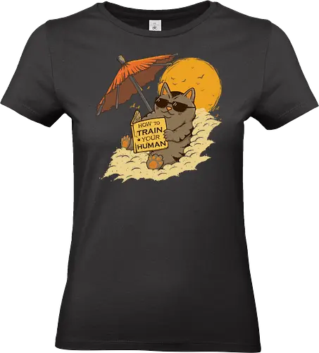 How to Train your Human - cat, summer, CatLogic, neko - Standard T-Shirt (Women)
