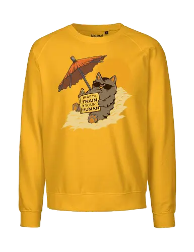How to Train your Human - cat, summer, CatLogic, neko - Fairtrade Sweatshirt