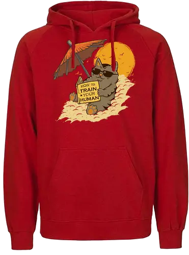 How to Train your Human - cat, summer, CatLogic, neko - Fairtrade Hoodie