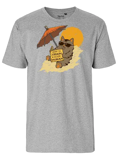 How to Train your Human - cat, summer, CatLogic, neko - Fairtrade T-Shirt