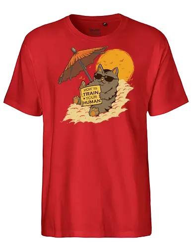 How to Train your Human - cat, summer, CatLogic, neko - Fairtrade T-Shirt