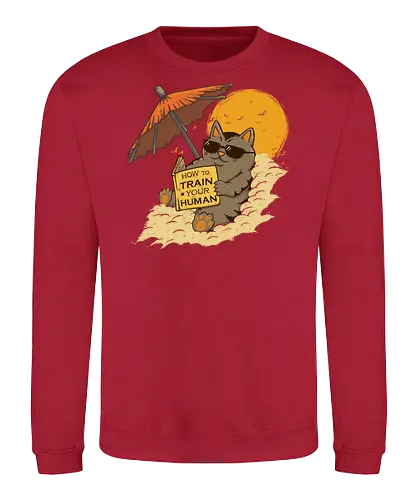 How to Train your Human - cat, summer, CatLogic, neko - Sweatshirt