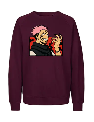 Ryomen Sukuna Jujutsu  - Ryomen Sukuna, Jujutsu, JJK, anime, manga, King of Curses, Sukuna, villain, dark fantasy, anime art, fan merchandise, curse, Yuji Itadori, jujutsu sorcerer, anime print, Japanese animation, shonen, Gojo Satoru, anime fan, cursed spirit - Fairtrade Sweatshirt
