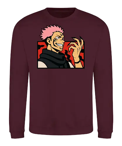 Ryomen Sukuna Jujutsu  - Ryomen Sukuna, Jujutsu, JJK, anime, manga, King of Curses, Sukuna, villain, dark fantasy, anime art, fan merchandise, curse, Yuji Itadori, jujutsu sorcerer, anime print, Japanese animation, shonen, Gojo Satoru, anime fan, cursed spirit - Sweatshirt