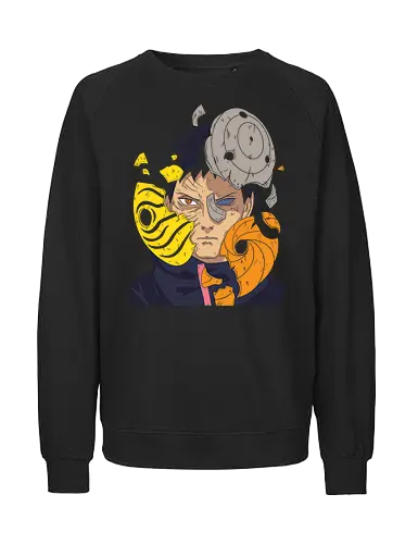  Obito Uchiha Mask - Obito Uchiha, Naruto Shippuden, Akatsuki, Sharingan, Rinnegan, anime, manga, mask shattering, Uchiha clan, anime art, fan merchandise, Tobi, Madara Uchiha, Kakashi Hatake, ninja, shinobi, Naruto fan, anime print, Japanese animation, shonen - Fairtrade Sweatshirt