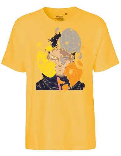  Obito Uchiha Mask - Obito Uchiha, Naruto Shippuden, Akatsuki, Sharingan, Rinnegan, anime, manga, mask shattering, Uchiha clan, anime art, fan merchandise, Tobi, Madara Uchiha, Kakashi Hatake, ninja, shinobi, Naruto fan, anime print, Japanese animation, shonen - Fairtrade T-Shirt