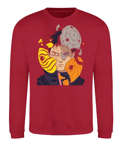  Obito Uchiha Mask - Obito Uchiha, Naruto Shippuden, Akatsuki, Sharingan, Rinnegan, anime, manga, mask shattering, Uchiha clan, anime art, fan merchandise, Tobi, Madara Uchiha, Kakashi Hatake, ninja, shinobi, Naruto fan, anime print, Japanese animation, shonen - Sweatshirt