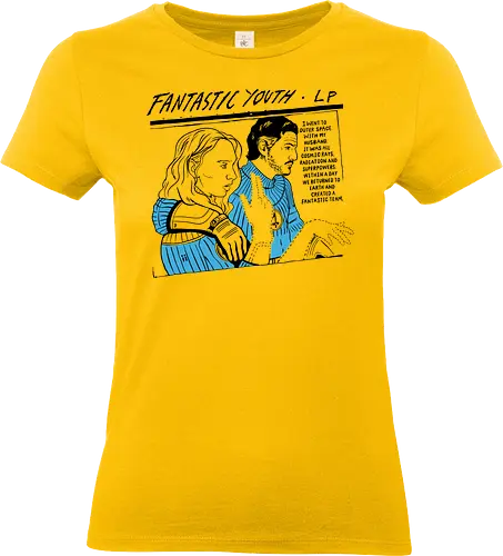 Fantastic Youth - demonigote, design, parody, comic, youth, fantastic, four, pedro, pascal, retro, music, emo, rock - Standard T-Shirt (Women)