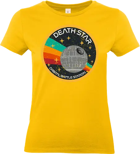 Orbital battle station - retro, vintage, moon, galaxy, space, movies, 70s, 80s, science fiction - Standard T-Shirt (Women)