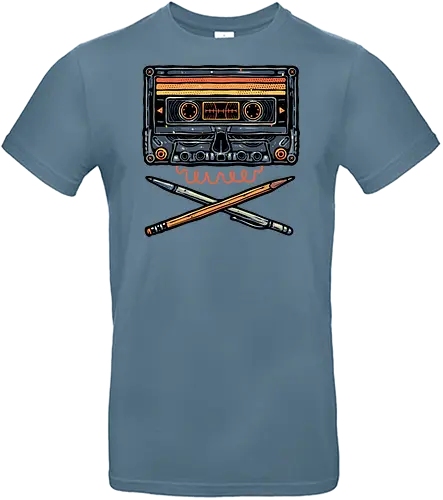 Crossbone Cassette - Retro, classic, vintage, cassette, cassette tape, pen, pencils - Standard T-Shirt
