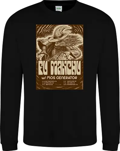 Fu Manchu – Psychedelische Stoner-Rock-Kunst mit Zauberer und Retro-Typografie der 70er