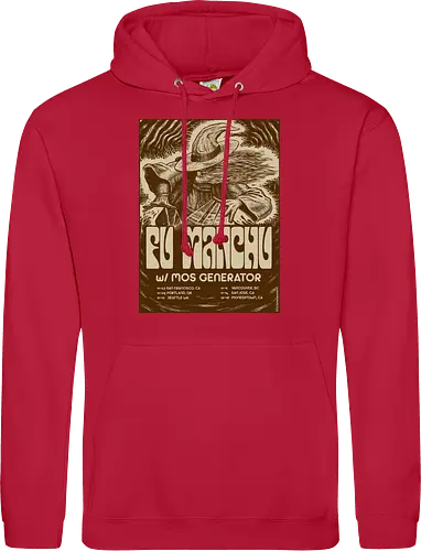Fu Manchu – Psychedelische Stoner-Rock-Kunst mit Zauberer und Retro-Typografie der 70er