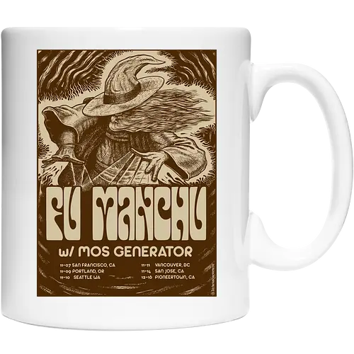 Fu Manchu – Psychedelische Stoner-Rock-Kunst mit Zauberer und Retro-Typografie der 70er