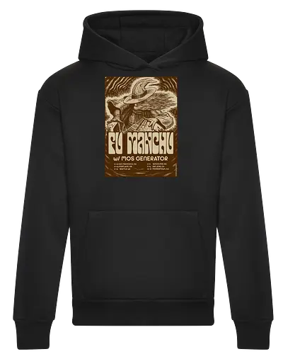 Fu Manchu – Psychedelische Stoner-Rock-Kunst mit Zauberer und Retro-Typografie der 70er