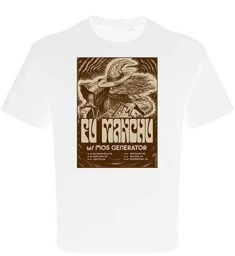 Fu Manchu – Psychedelische Stoner-Rock-Kunst mit Zauberer und Retro-Typografie der 70er