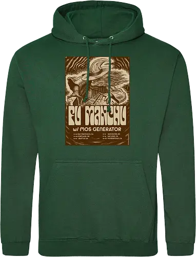 Fu Manchu – Psychedelische Stoner-Rock-Kunst mit Zauberer und Retro-Typografie der 70er