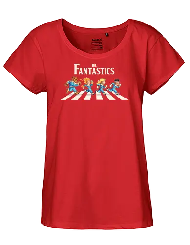 The Fantastics - comics, abbey road, beatles, parody, fantastic four, pedro pascal, super heroes, heroes, superheroes - Fairtrade Girl Shirt