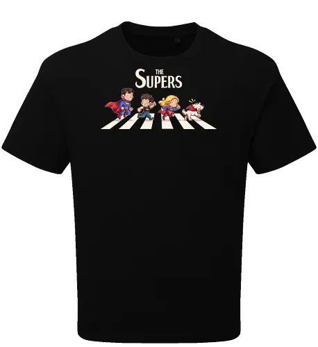 The Supers - super, superheroes, superman, comics, abbey road, parody, krypto, supergirl, superboy, clark kent - Oversize T-Shirt