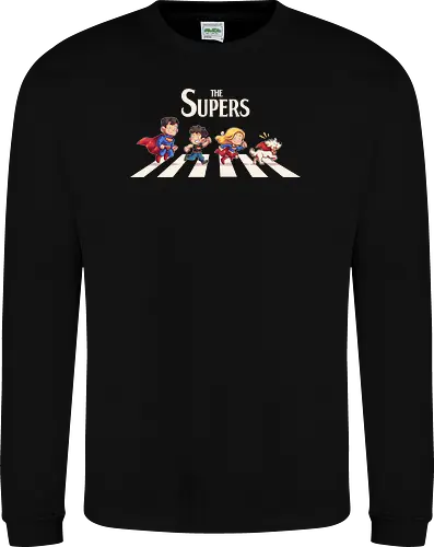 The Supers - super, superheroes, superman, comics, abbey road, parody, krypto, supergirl, superboy, clark kent - Sweatshirt