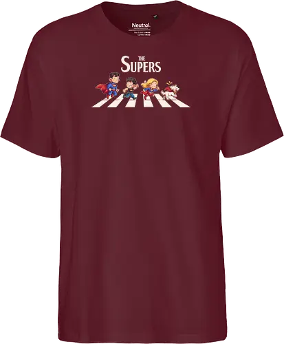 The Supers - super, superheroes, superman, comics, abbey road, parody, krypto, supergirl, superboy, clark kent - Fairtrade T-Shirt