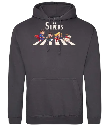 The Supers - super, superheroes, superman, comics, abbey road, parody, krypto, supergirl, superboy, clark kent - Standard Hoodie