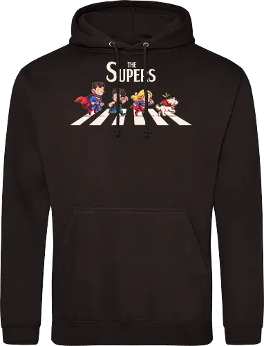 The Supers - super, superheroes, superman, comics, abbey road, parody, krypto, supergirl, superboy, clark kent - Standard Hoodie