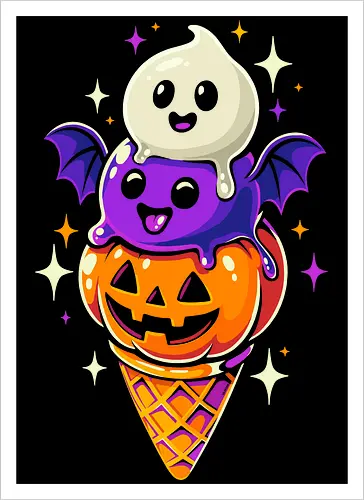 Eiscreme Halloween - Schwarz
