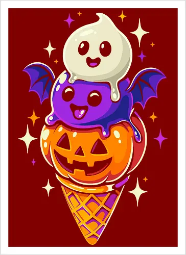 Eiscreme Halloween - Schwarz