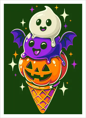 Eiscreme Halloween - Schwarz