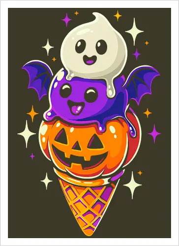Eiscreme Halloween - Schwarz
