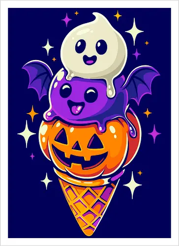 Eiscreme Halloween - Schwarz