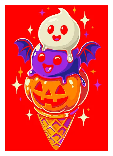 Eiscreme Halloween - Schwarz