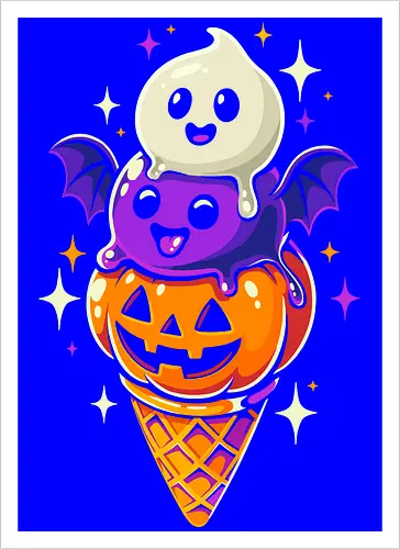 Eiscreme Halloween - Schwarz