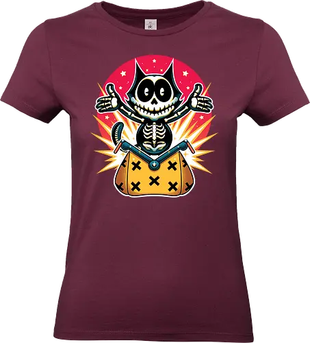 Ukiyo-E XRay Cat - cartoons, vintage, felix, felix the cat, felix cat, cat, cats, kitten, kitty, cartoon, cat lovers, felixthecat, funny cat, kitty cats, anime, retro, retro vintage - Standard T-Shirt (Women)