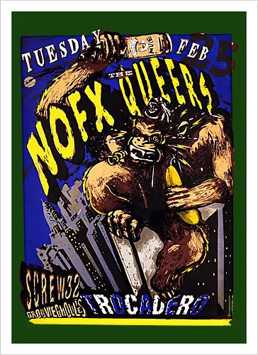 NOFX + The Queers – Offizielles Konzertposter (Trocadero – Tour Poster)