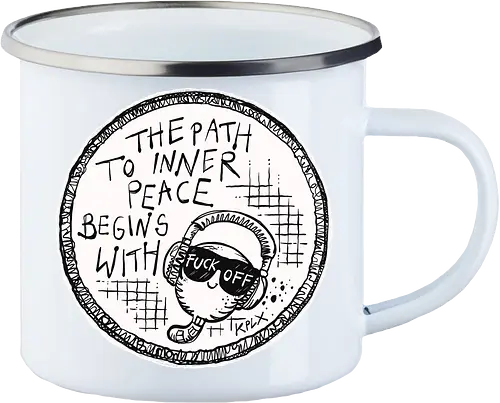 Inner Peace - Worm, Dieter, Kplx, Calm, Peace, Fuck off - Enamel Mug