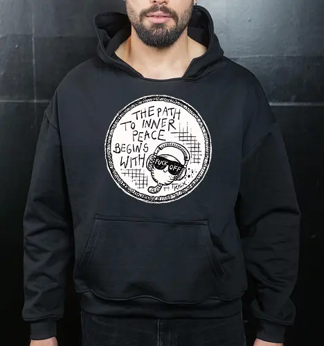 Inner Peace - Worm, Dieter, Kplx, Calm, Peace, Fuck off - Cropped Hoodie