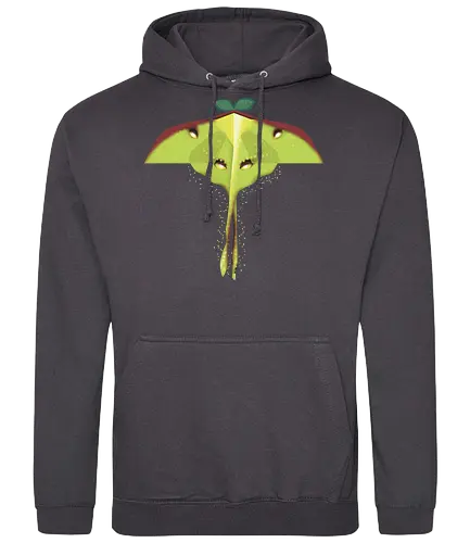 Tanzende Motte - Motte, Schmetterling, grün, moth, whimsical, wunderlich, surreal, stilisiert, Natur, nature, insect - Standard Hoodie